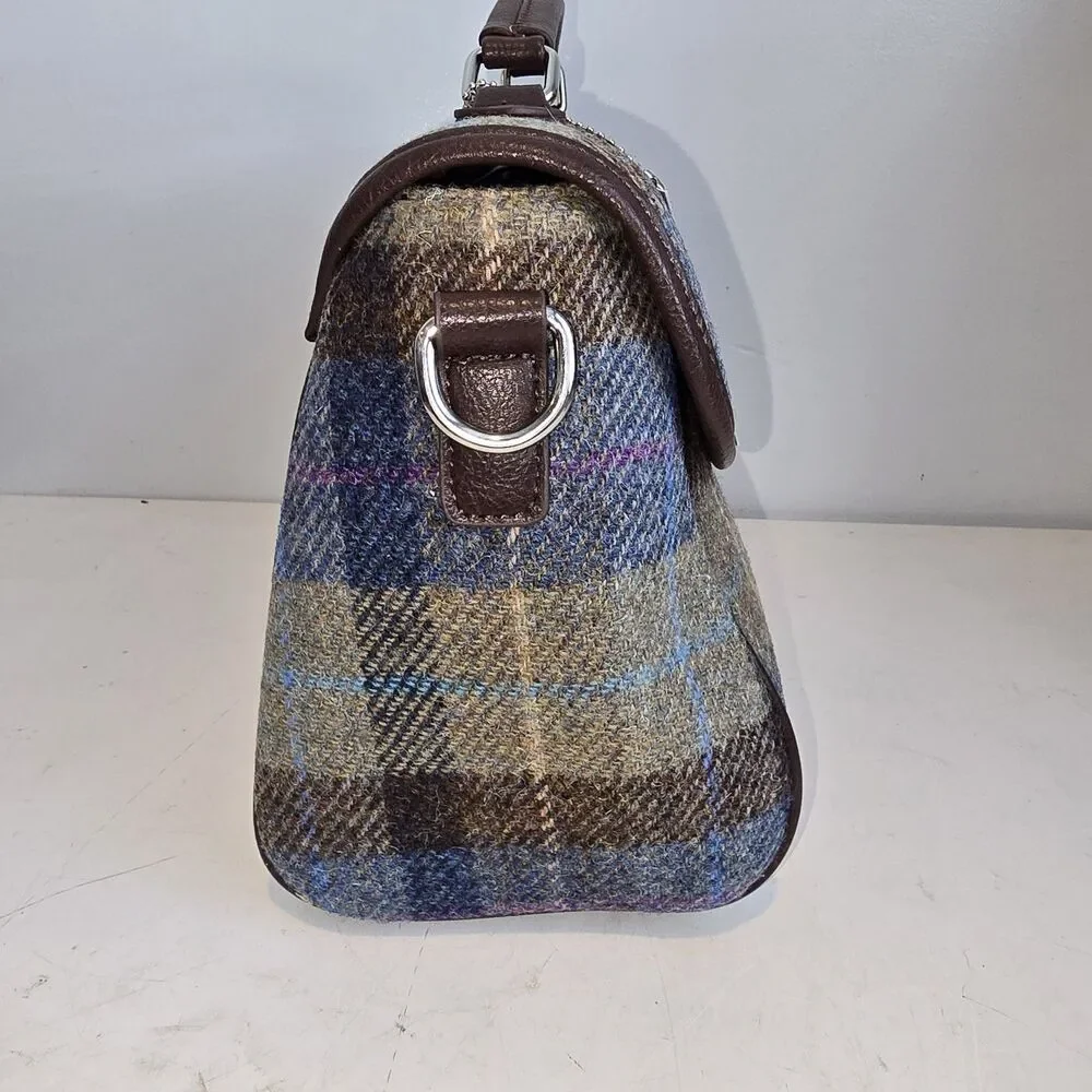 Harris Tweed Satchel Bag Wool - Calder Glen Appin Of Scotland Col58